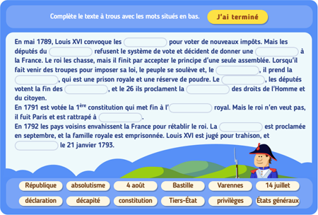 Exercices en ligne : Histoire : 6eme Harmos