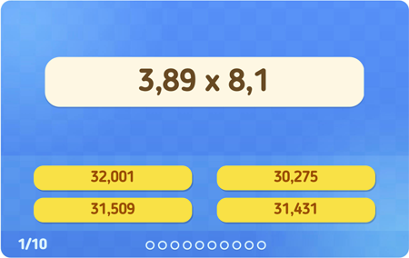 Jeux en ligne : Multiplication - Calculs - Mathématiques : 7eme Harmos