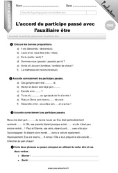 L'accord du participe passé avec être - Examen Evaluation - Bilan : 7ème Harmos - PDF à imprimer