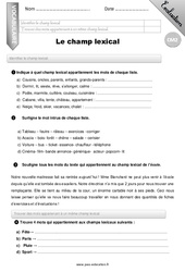 Le champ lexical - Examen Evaluation - Bilan : 7ème Harmos - PDF à imprimer