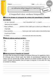 Comment maîtriser les verbes fréquents à l’imparfait de l’indicatif - Exercices avec correction : 7ème Harmos - PDF à imprimer