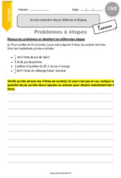 Comment résoudre des problèmes à étapes - Exercices  : 7ème Harmos - PDF à imprimer