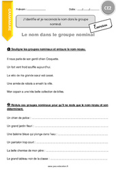 Identifier et reconnaitre le nom dans le groupe nominal. - Exercices  : 5ème Harmos - PDF à imprimer