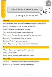 Identifier et connaître le lexique de la lettre. - Cours, Leçon : 5ème Harmos - PDF gratuit à imprimer