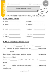 J’identifie les marques du pluriel. - Exercices avec correction : 5ème Harmos - PDF à imprimer