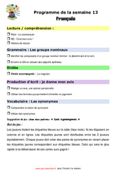 Semaine 13 - école à la maison IEF - Fiches  : 6ème Harmos