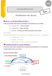 Je résous de problèmes de durées - Cours, Leçon : 6ème Harmos - PDF gratuit à imprimer