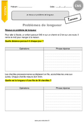 Je résous un problème de longueur - Exercices  : 6ème Harmos - PDF à imprimer