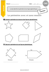 Comment identifier le périmètre d’une figure géométrique - Exercices avec correction : 7ème Harmos - PDF à imprimer