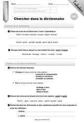 Chercher mot dans le dictionnaire - Examen Evaluation - Bilan : 6ème Harmos - PDF à imprimer