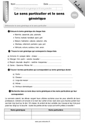 Le terme générique et le terme particulier - Examen Evaluation - Bilan : 6ème Harmos - PDF à imprimer