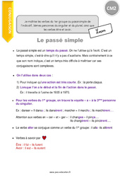 Je maîtrise les verbes du 1er groupe au passé simple de l’indicatif, s personnes du singulier et du pluriel, ainsi que les verbes être et avoir. - Cours, Leçon : 7ème Harmos - PDF gratuit à imprimer