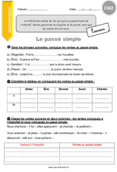 Je maîtrise les verbes du 1er groupe au passé simple de l’indicatif, s personnes du singulier et du pluriel, ainsi que les verbes être et avoir. - Exercices avec correction : 7ème Harmos - PDF à imprimer