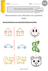 Comment reconnaitre une situation de symétrie - Exercices avec correction : 7ème Harmos - PDF à imprimer