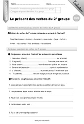 Le présent des verbes du 2er groupe - Examen Evaluation - Bilan : 6ème Harmos - PDF à imprimer