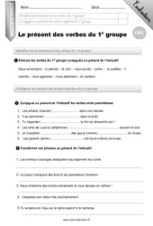 Les verbes du 1er groupe au présent - Examen Evaluation - Bilan : 6ème Harmos - PDF à imprimer