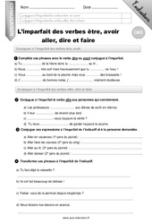 L'imparfait des verbes etre, avoir,aller, dire, faire - Examen Evaluation - Bilan : 6ème Harmos - PDF à imprimer