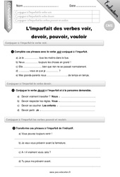 L'imparfait des verbes voir, devoir, vouloir, pouvoir - Examen Evaluation - Bilan : 6ème Harmos - PDF à imprimer