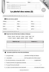 Le pluriel des noms (2) - Examen Evaluation - Bilan : 6ème Harmos - PDF à imprimer