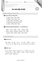 Le son s ou z - Examen Evaluation - Bilan : 6ème Harmos - PDF à imprimer