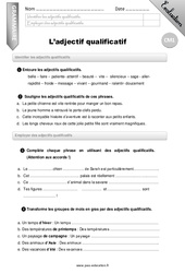 L’adjectif qualificatif - Examen Evaluation - Bilan : 6ème Harmos - PDF à imprimer