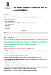 Séquence - Fiche de préparation Les noms féminins terminés par les sons [é] [té] [tié] - Séquence - Fiche de préparation : 6ème Harmos - PDF à imprimer