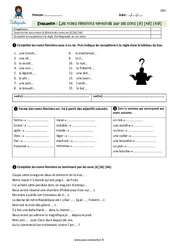 Les noms féminins terminés par les sons [é] [té] [tié] - Examen Evaluation - Bilan : 6ème Harmos - PDF à imprimer