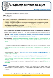 L’adjectif attribut du sujet - Soutien scolaire - Aide aux devoirs : 6ème Harmos - PDF à imprimer