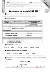 Les nombres jusqu'à 999 999 - Examen Evaluation globale - Bilan : 7ème Harmos - PDF à imprimer