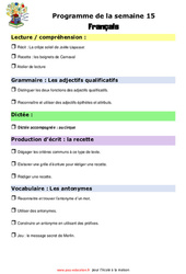 IEF Instruction En Famille, École à la maison pour la Semaine 15 - école à la maison IEF - Fiches  : 7ème Harmos
