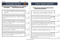 Travail en autonomie - Elève en répartition : 5ème Harmos - PDF à imprimer