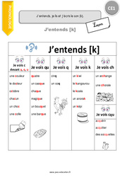 J’entends, je lis et j’écris le son [k]. - Cours, Leçon : 4ème Harmos - PDF gratuit à imprimer