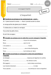 Je conjugue à l’imparfait. - Exercices avec correction : 5ème Harmos - PDF à imprimer