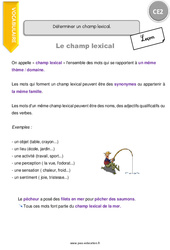 Déterminer un champ lexical. - Cours, Leçon : 5ème Harmos - PDF gratuit à imprimer