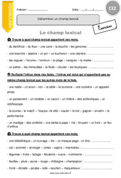 Déterminer un champ lexical. - Exercices avec correction : 5ème Harmos - PDF à imprimer