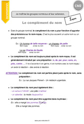 Je maîtrise les groupes nominaux et leur extension. - Cours, Leçon : 7ème Harmos - PDF gratuit à imprimer