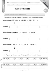 Utiliser les différentes fonctions de la calculatrice - Examen Evaluation - Bilan : 7ème Harmos - PDF à imprimer