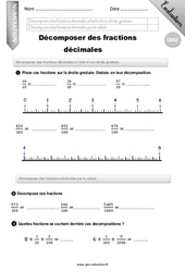 Décomposer des fractions décimales à l’aide d’une droite graduée. - Examen Evaluation - Bilan : 7ème Harmos - PDF à imprimer