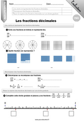 Lire, écrire et représenter les fractions décimales. - Examen Evaluation - Bilan : 7ème Harmos - PDF à imprimer