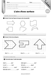 Identifier l’aire d’une figure. - Examen Evaluation - Bilan : 7ème Harmos - PDF à imprimer