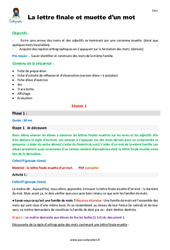 Séquence - Fiche de préparation Lettre finale et muette d’un mot - Séquence - Fiche de préparation : 6ème Harmos - PDF à imprimer