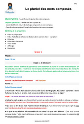 Pluriel des mots composés - Fiche de préparation : 7ème Harmos - PDF à imprimer