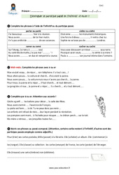 Distinguer participe passé et infinitif - Exercices avec correction : 6ème Harmos - PDF à imprimer