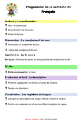 IEF Instruction En Famille, École à la maison pour la Semaine 21 - école à la maison IEF - Fiches  : 7ème Harmos