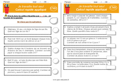 Exercices de autonomie - Elève en répartition : 6ème Harmos - PDF à imprimer