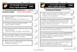 Travail en autonomie - Elève en répartition : 7ème Harmos - PDF à imprimer