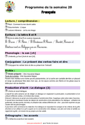 Semaine 20 - école à la maison IEF - Fiches  : 4ème Harmos