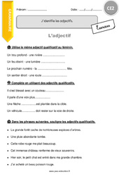 Comment identifier les adjectifs. - Exercices  : 5ème Harmos - PDF à imprimer