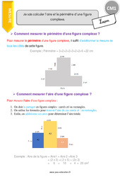 Comment calculer l’aire et le périmètre d’une figure complexe. - Cours, Leçon : 6ème Harmos - PDF gratuit à imprimer