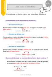 Comment encadrer un nombre décimal - Cours, Leçon : 7ème Harmos - PDF à imprimer